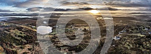 Aerial view of a foggy Portnoo, County Donegal - Ireland