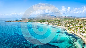 Aerial view with Fontane Bianche beach in Sicily photo