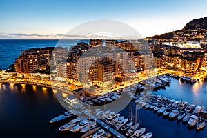 Aerial View on Fontvieille and Monaco Harbor photo