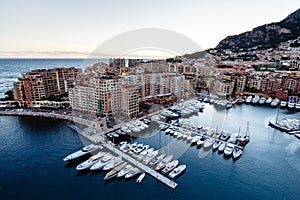 Aerial View on Fontvieille and Monaco Harbor photo