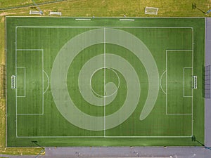 Aerial view of football field