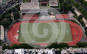 Aerial view on football field