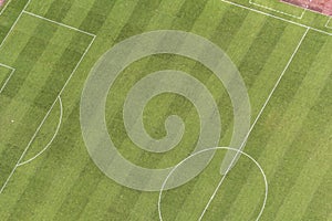 Aerial view of football sport field photo