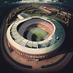 Aerial View of the Football Stadium