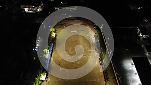 Aerial view of football stadium during the match