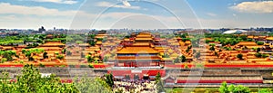 Aerial view on Forbidden City from Jingshan Park in Bejing