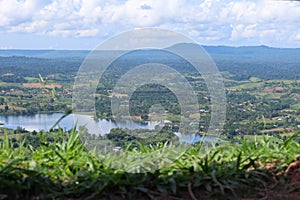 Aerial view, forest, trees, fog, beautiful Thailand, winter, selectable focus, Khao Kho viewpoint, Phetchabun, Thailand