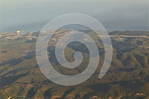 Aerial view of forests and mountains along the Black Sea in Istanbul, Turkey photo