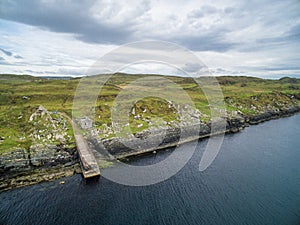 Aerial view of the forgotten pier between Ardfern and Craignish point