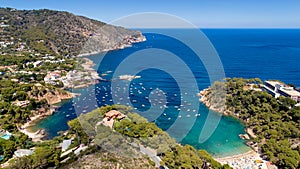 Aerial view of Fornells and Aiguablava creek in Begur photo