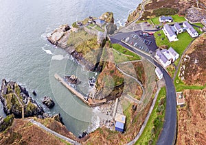 Aerial view of Fort Dunree and Lighthouse, Inishowen Peninsula - County Donegal, Ireland