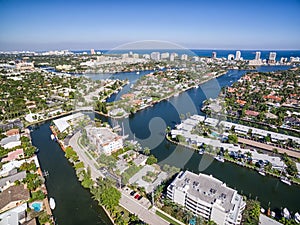 Aerial view of Fort Lauderdale canals