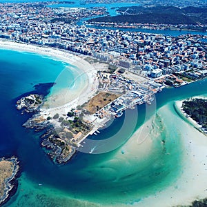 Aerial view of Forte Beach in Cabo Frio beach, Rio de Janeiro, Brazil