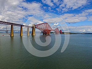 Aerial view Forth Rail Bridge Drone 1