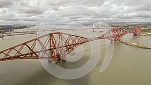 Aerial view Forth Rail Bridge Drone 4