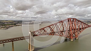 Aerial view Forth Rail Bridge Drone 8