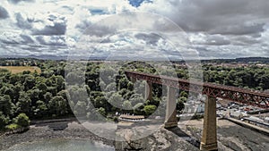 Aerial view Forth Rail Bridge Drone 9