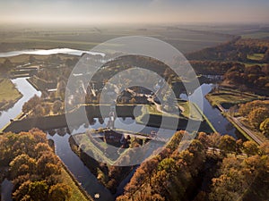 Aerial view of Fortification village of Bourtange