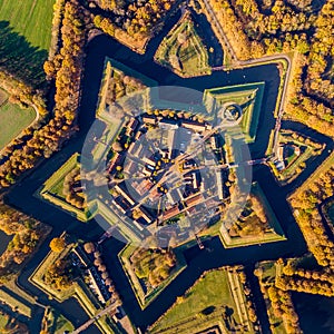 Aerial view of Fortification village of Bourtange crop