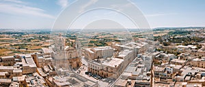 Aerial view of the fortified capital city of Malta