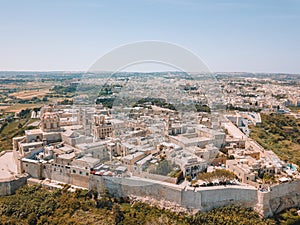 Aerial view of the fortified capital city of Malta