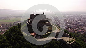 Aerial view of Fortress of Deva, Romania