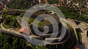 Aerial view of Fortress of Deva, Romania