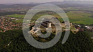 Aerial view of Fortress of Deva, Romania