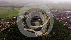 Aerial view of Fortress of Deva, Romania