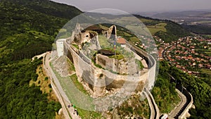 Aerial view of Fortress of Deva, Romania