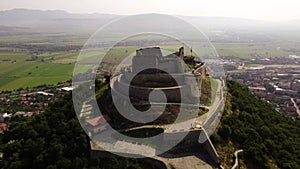 Aerial view of Fortress of Deva, Romania