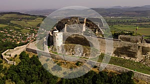 Aerial view of Fortress of Deva, Romania