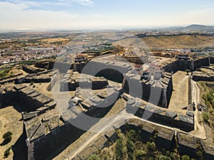 Aerial view of fortress in Elvas, Alentejo, Portugal