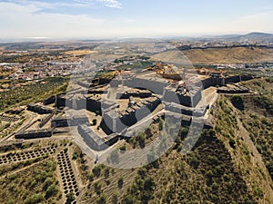 Aerial view of fortress in Elvas, Alentejo, Portugal