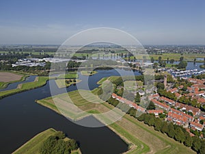Aerial view of the fortress town of Heusden, province of \'Noord-Brabant\', the Netherlands