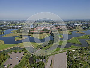 Aerial view of the fortress town of Heusden, province of \'Noord-Brabant\', the Netherlands