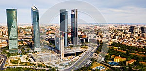 Aerial view of four Towers Business Area in Madrid photo