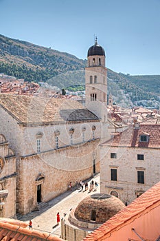 Aerial view of Franciscan monastery in Dubrovnik, Croatia