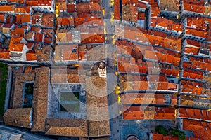 Aerial view of Franciscan monastery in Dubrovnik, Croatia