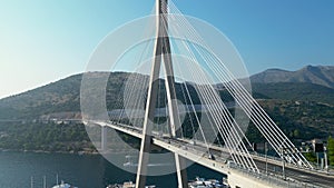 Aerial View Of Franjo Tudman Cable-Stayed Bridge