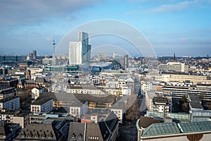 Aerial view of Frankfurt with MyZeil and Europaturm - Frankfurt, Germany photo