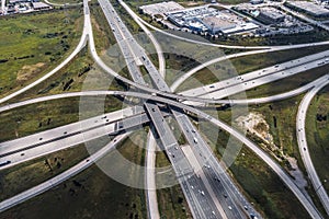 Aerial View of Freeway Overpass in Toronto, Canada, Urban Planning and Transportation Concept