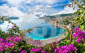 Aerial view of French Riviera coast