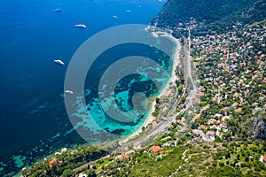 Aerial view of French Riviera coast near of Nice, Cote d`Azur, France, Europe