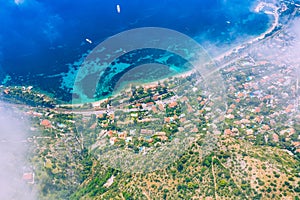 Aerial view of French Riviera coast near of Nice, Cote d`Azur, France, Europe