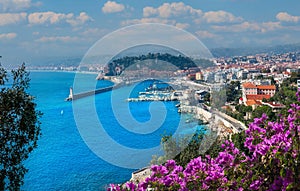 Aerial view of the French Riviera, Cote d Azur in Europe