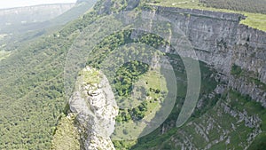 Aerial view of the Friar Rock in Delika, Spain.