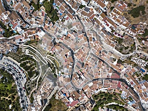 Aerial View of Frigiliana Village, typically Andalusian village