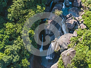 Aerial View of Frog Rock Waterfall