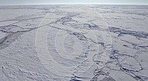 Aerial view of frozen Arctic Ocean